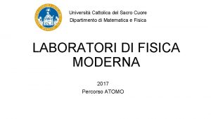 Universit Cattolica del Sacro Cuore Dipartimento di Matematica