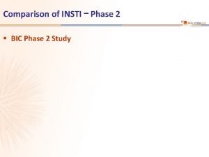 Comparison of INSTI Phase 2 BIC Phase 2