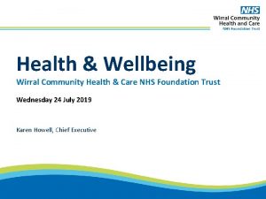 Health Wellbeing Wirral Community Health Care NHS Foundation