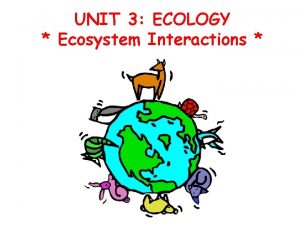 UNIT 3 ECOLOGY Ecosystem Interactions BIOTIC INTERACTIONS between