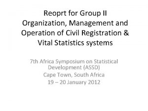 Reoprt for Group II Organization Management and Operation