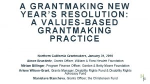 A GRANTMAKING NEW YEARS RESOLUTION A VALUESBASED GRANTMAKING
