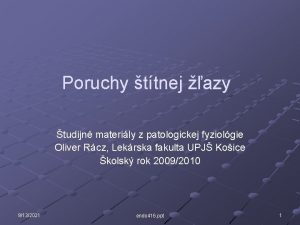 Poruchy ttnej azy tudijn materily z patologickej fyziolgie