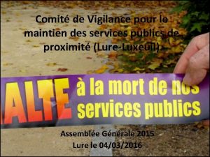 Comit de Vigilance pour le maintien des services