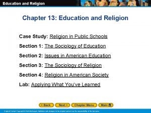 Education and Religion Chapter 13 Education and Religion