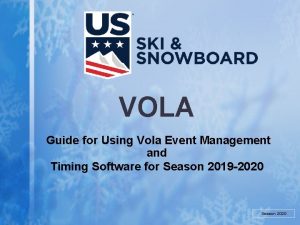 VOLA Guide for Using Vola Event Management and