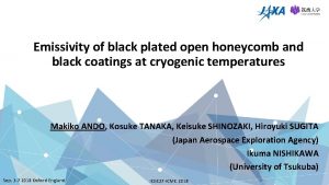 Emissivity of black plated open honeycomb and black