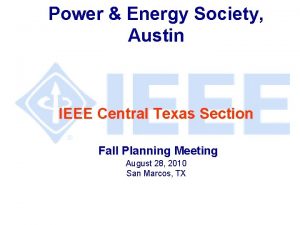 Power Energy Society Austin IEEE Central Texas Section