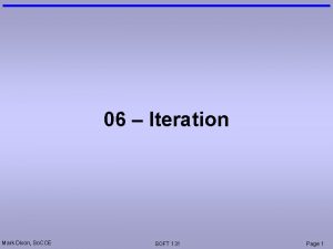 06 Iteration Mark Dixon So CCE SOFT 131