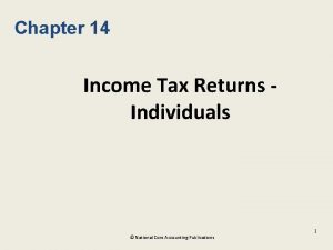 Chapter 14 Income Tax Returns Individuals 1 National