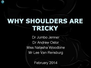 WHY SHOULDERS ARE TRICKY Dr Jumbo Jenner Dr