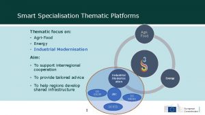 Smart Specialisation Thematic Platforms Thematic focus on Agri