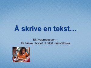 skrive en tekst Skriveprosessen fra tanke i hodet