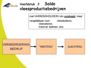 Saldo vleesproductiebedrijven Hoofdstuk 2 met VARKENSHOUDERIJ als voorbeeld