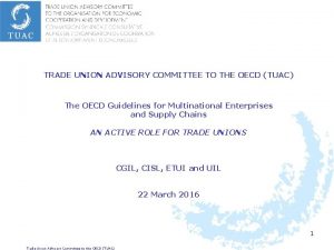 TRADE UNION ADVISORY COMMITTEE TO THE OECD TUAC