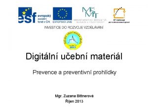 Digitln uebn materil Prevence a preventivn prohldky Mgr