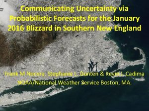 Communicating Uncertainty via Probabilistic Forecasts for the January