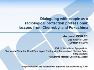 Dialoguing with people as a radiological protection professional