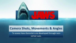 Camera Shots Movements Angles To assess how characters