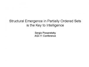 Structural Emergence in Partially Ordered Sets is the
