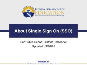 About Single Sign On SSO For Public School