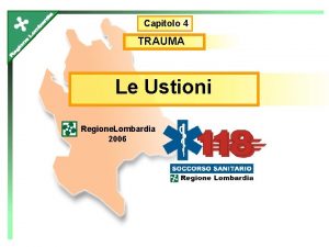 Capitolo 4 TRAUMA Le Ustioni Regione Lombardia 2006