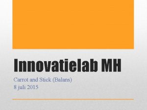 Innovatielab MH Carrot and Stick Balans 8 juli