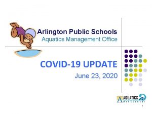 Arlington Public Schools Aquatics Management Office COVID19 UPDATE