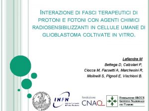 INTERAZIONE DI FASCI TERAPEUTICI DI PROTONI E FOTONI