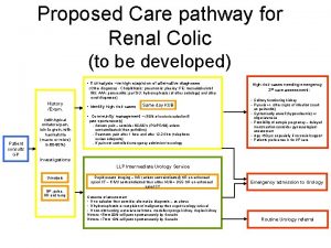 Proposed Care pathway for Renal Colic to be