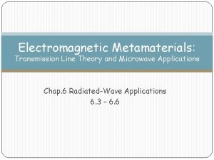 Electromagnetic Metamaterials Transmission Line Theory and Microwave Applications