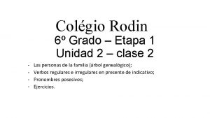 Colgio Rodin 6 Grado Etapa 1 Unidad 2