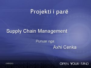 Projekti i par Supply Chain Management Punuar nga