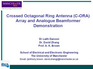 Crossed Octagonal Ring Antenna CORA Array and Analogue