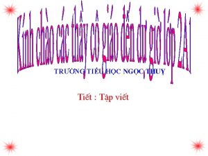 TRNG TIU HC Ngc thu Tit Tp vit