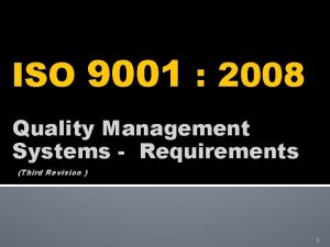 ISO 9001 2008 Quality Management Systems Requirements Third