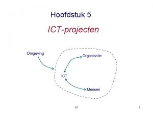Hoofdstuk 5 ICTprojecten h 5 1 Informatietechnologie projecten