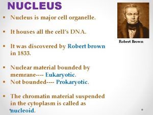 NUCLEUS Nucleus is major cell organelle It houses