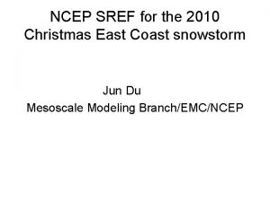 NCEP SREF for the 2010 Christmas East Coast