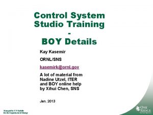 Control System Studio Training BOY Details Kay Kasemir