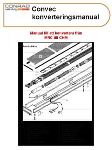 Convec konverteringsmanual Manual till att konvertera frn MRC