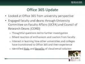 Office 365 Update Looked at Office 365 from