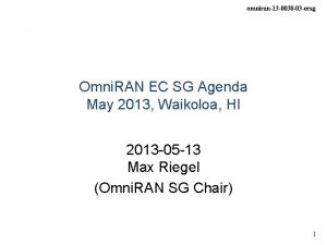 omniran13 0030 03 ecsg Omni RAN EC SG