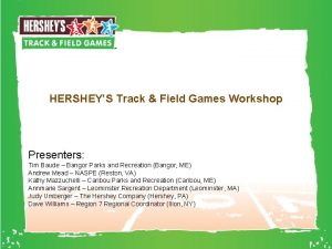 HERSHEYS Track Field Games Workshop Presenters Tim Baude