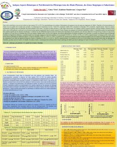 Quelques Aspects Botaniques et Nutritionnels des Pturages issus