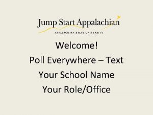 Welcome Poll Everywhere Text Your School Name Your