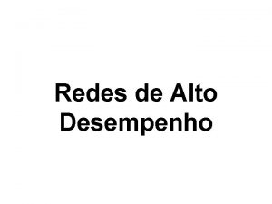 Redes de Alto Desempenho PDH e SDH SDH