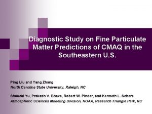 Diagnostic Study on Fine Particulate Matter Predictions of