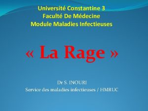 Universit Constantine 3 Facult De Mdecine Module Maladies