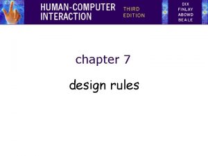 chapter 7 design rules design rules Designing for